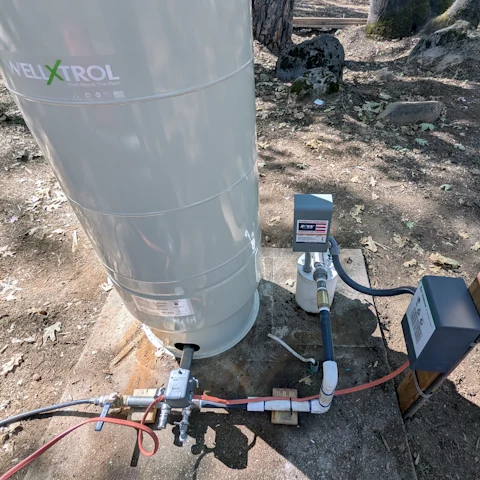 A WellXTrol pressure tank installation for a residential water system